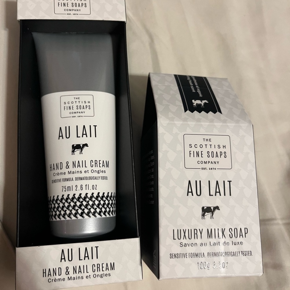 AU Lait Scottish Fine Soaps Milk Soap & Hand Nail Cream New